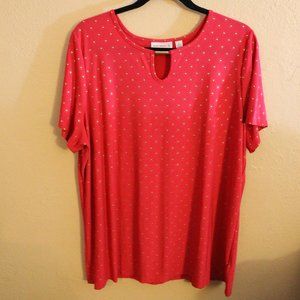 Pink Blouse with Gold Accents Susan Graver Size XL